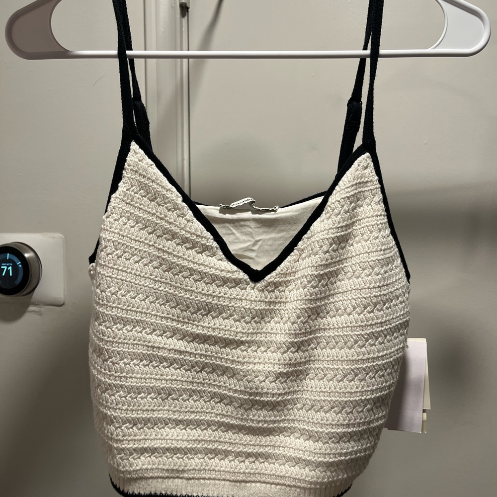 Abercrombie & Fitch Cream and Black Knit Top